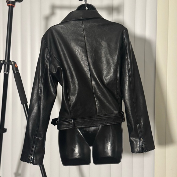Elodie Faux Leather Moto Jacket – Black - Picture 3 of 3